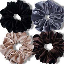 Extra Large Scrunchies for Women's Thick Hair, Premium Velvet Soft Jumbo Scrunch