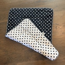 Carousel Designs Black White Polkadot Baby Crib Blanket Quilt Comforter 44x33