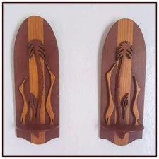 WALL SHELVES  Vintage Tropical Design, Matched Set, California Made, 1950s, Nice