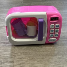 Boley Pink Microwave Playset Light Sound Pretend Play Kitchen With Accessories