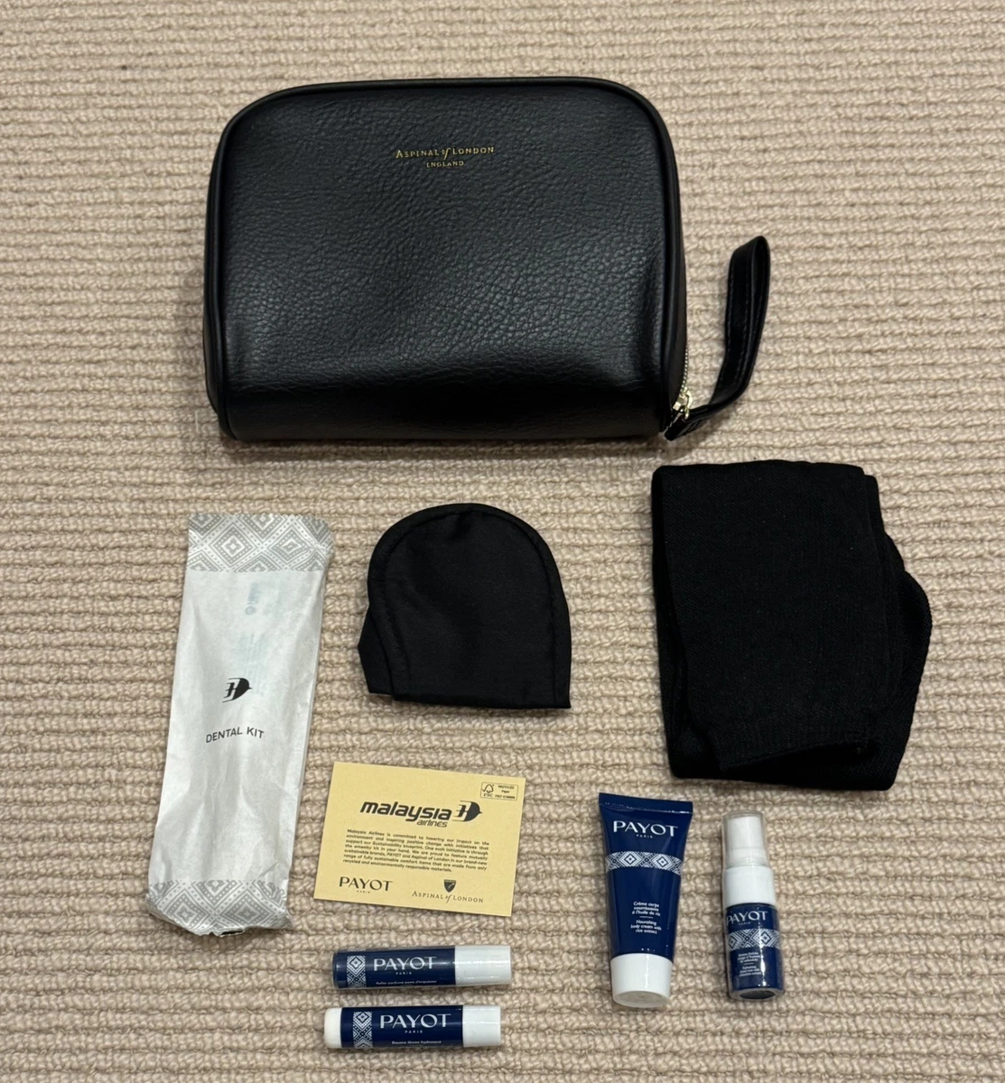 Malaysia Airlines Aspinal of London Business Class Amenity Kit - Black - New