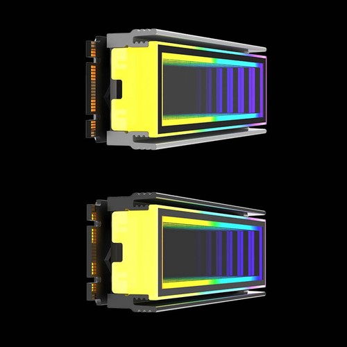 2X (2280 SSD M2 Radiator PC RGB M.2 Nvme Cooler Radiator Endless Abyss 1898 - Zdjęcie 10 z 10