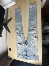 SAINT LAURENT PARIS D02 SK LW Skinny BLUE Jeans Crash 32 33 34 Destroyed Trash