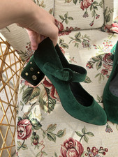 GEOX Respira Damen Pumps Grün Samt Blockabsa...