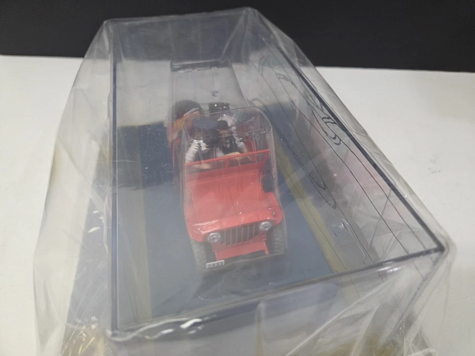 Tintín 1/24 #6 Rojo Willys Jeep Diecast Modelo Coche con Folleto - ¡Nuevo y Sellado! Foto 4 de 4