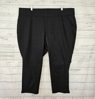 Old Navy Womens Ankle Pants Sz 28 Black Pull On High Rise Cotton Blend