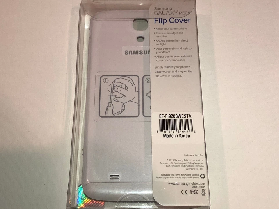 Funda Protectora Original Samsung Galaxy Mega Abatible - NUEVA / FI920BWESTA Foto 2 de 4