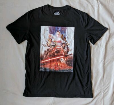STAR WARS RISE OF SKYWALKER LARGE BLACK T SHIRT LUKE DARTH VADER OFFICIAL  MOVIE