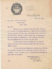 U.S. National Bank of Commerce, Kansas.1906 Derailed Train No Pay Letter Rf43935