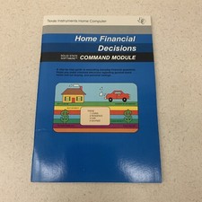 Texas Instruments TI-99/4A Hone Financial Decisions Manual Booklet 1979