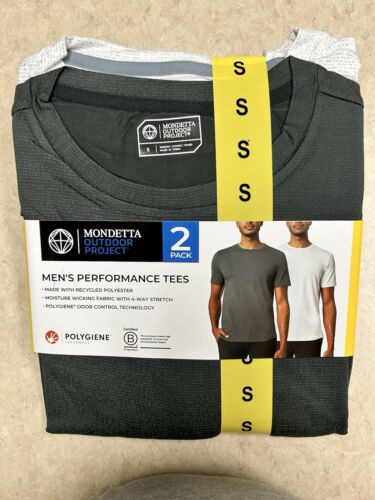 Mondetta Men’s Performance Wicking Tee 2-Pack Grey / White Moisture Wicking