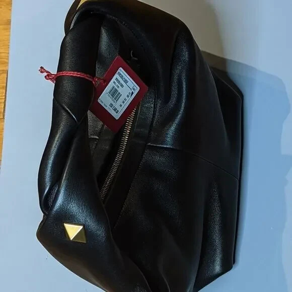 VALENTINO Roman Stud Small Leather Hobo Bag Women's Black