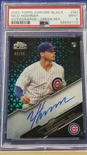 Nico Hoerner - 2020 Topps Chrome Black Autograph Green Refractor   PSA 9  #80/99