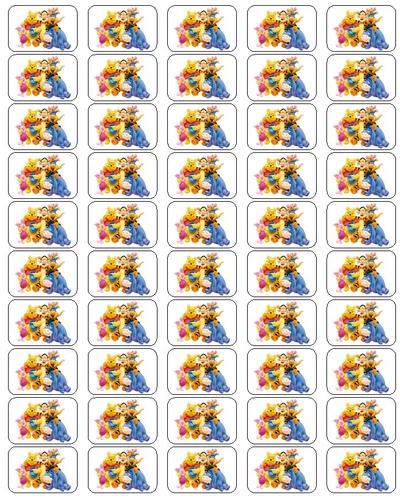 50 Pooh Tigger Piglet Eeyore Roo Envelope Seals / Labels / Stickers, 1" by 1.5"