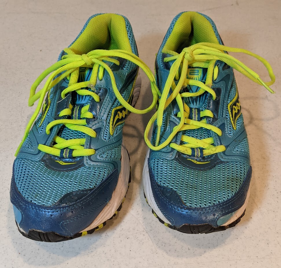 Saucony Blue and Neon Green Athletic Shoes SAUCONY WIND A/C 2.0 BLUE/GREEN - KIDS - Lamey Wellehan Shoes main image 2