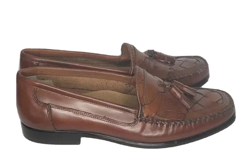 GIORGIO BRUTINI Men’s Size 8 Le Glove Loafers Brown Leather Kiltie Tassel Shoes Giorgio Brutini Le Glove Brown Leather Kiltie Tassel Loafers  main image 4