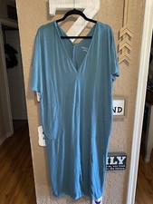 Women’s Ava & Viv Teal Shirt Dress Or Loungwear Size X