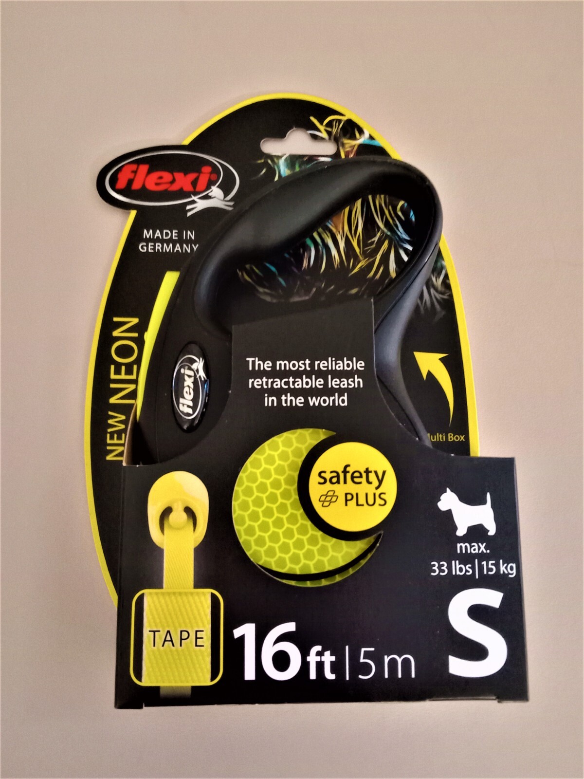 Flexi Retractable Dog Lead - Neon Reflective 3m Or 5m Tape Leash, All Dog Sizes