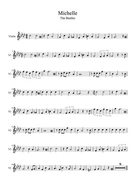 Enmarcado Impresion Michelle Hoja De Musica De Los Beatles Imagen