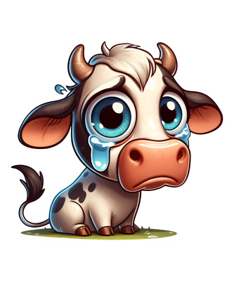 Car Sticker 18x18 cm | Funny Cow | Weatherproof | High Quality Film