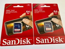 Lot of 2pc 64gb Sandisk SDHC FLASH memory card for NIKON CANON SONY SDHC cameras