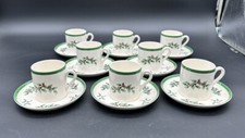 Spode Christmas Tree Set of 8 Demitasse Espresso Cups and 8 Saucers