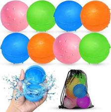 WHAT A DEAL 8 PACK REUSABLE WATER BALLONS W SILICONE FREE SHIPPING FROM TEXAS