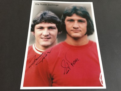 TRASER TWINS Heinz & Ernst Offenbacher Kickers 1971-1974 Signed Photo 20x27 