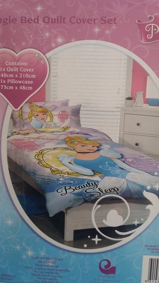 Juego de funda edredón Doona cama individual princesa Disney con licencia para niñas "BEAUTY SLEEP" Foto 4 de 4
