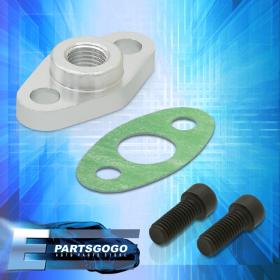 Oil Feed Feeding Line Fitting Adapter Turbo Flange T3 T4 T04E T04B T70 1/4 Npt