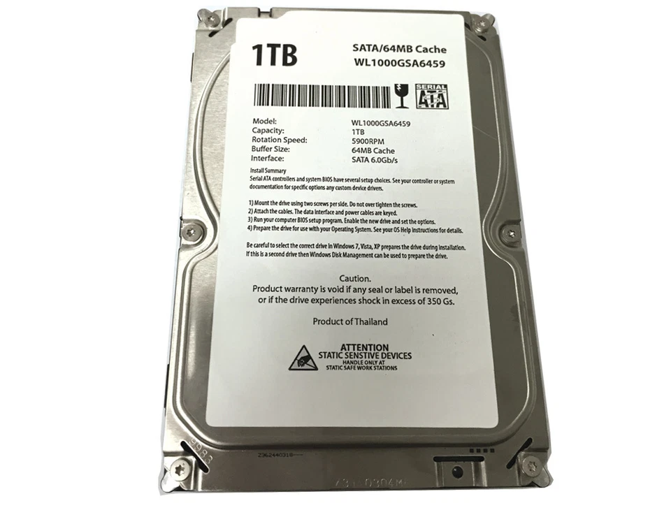 WL 1TB 64MB Cache SATA III (6.0Gb/s) 3.5" Hard Drive -PC/CCTV DVR FREE SHIPPING - Image 2 of 4