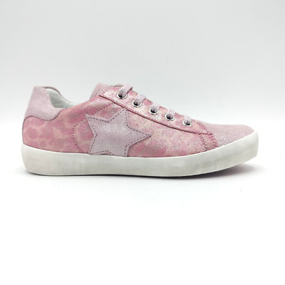NATURINO SCARPA BASSA BAMBINA IN CAMOSCIO LAMINATO ROSA ANNIE ZIP SOLO N. 31-32