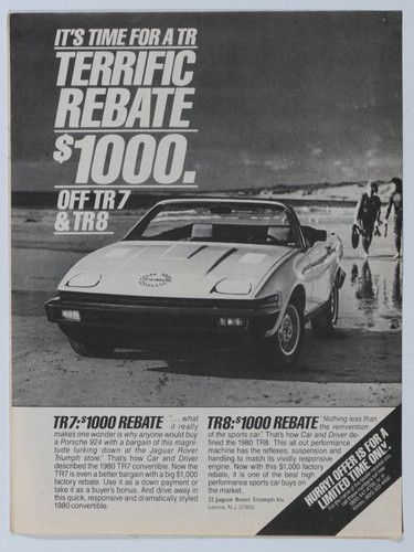 1981 Triumph TR7 Convertible Vintage Original Print Ad 8.5 x 11"