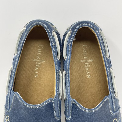 Cole Haan Boat Shoes Mens 9 M Blue Leather Slip On Casual Deck Nautical C12359 Cole Haan Boat Shoes Mens 9 M Blue Leather Slip On Casual  main image 3