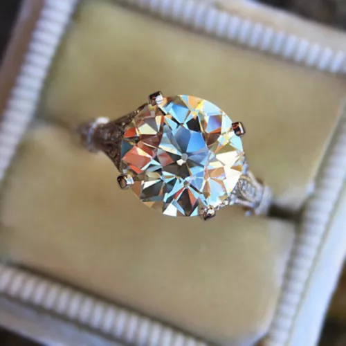 Women Fashion Cubic Zircon Wedding Jewelry 925 Silver Filled Ring Sz 6-10 - Picture 5 of 11