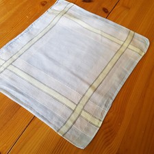 altes  Stofftaschentuch Taschentuch gelb hellblau Vintage
