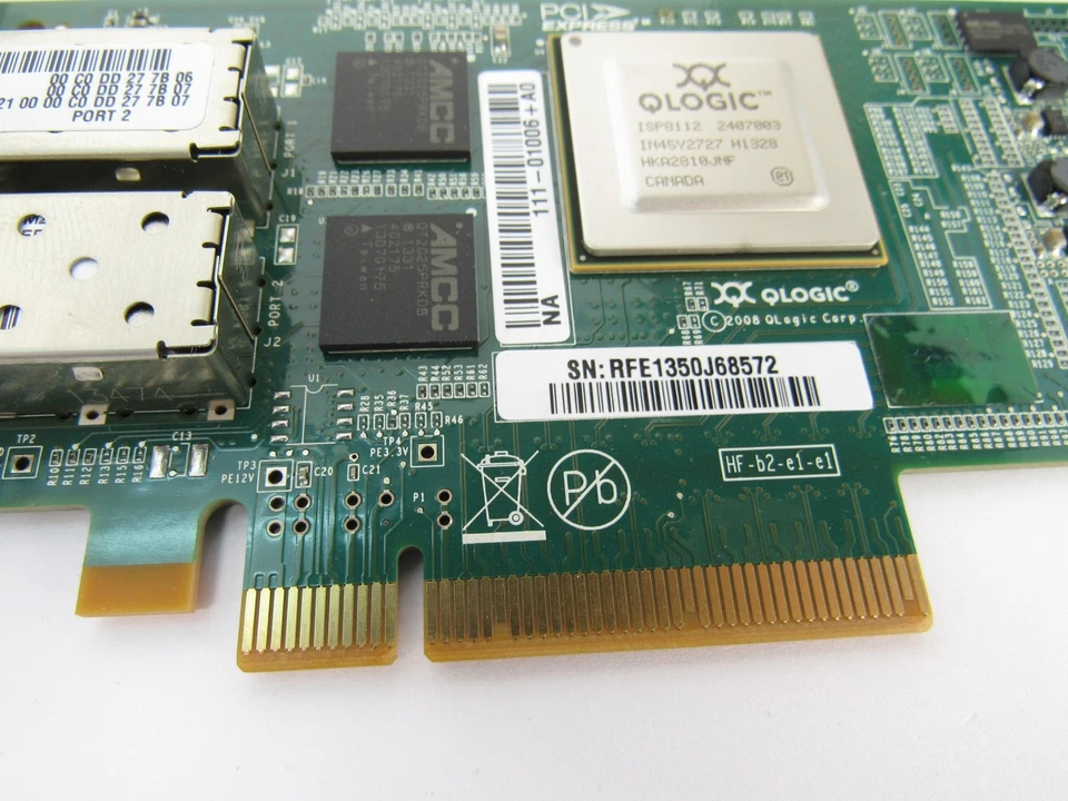 QLOGIC QLE8152-SR-T-N 10gb ADAPTER QLE8152 Dual Port W/ 2 SFP+10G Transceivers - Image 4 of 4