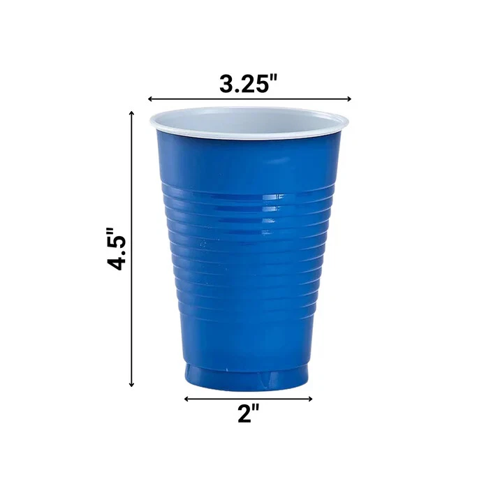 Tazas azules tazas de fiesta de 12 oz contenedor de plástico resistente para beber frío SIN BPA Foto 2 de 3