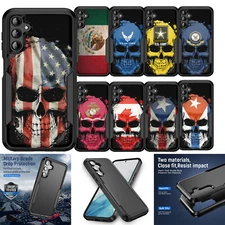 For [Samsung Galaxy A14 5G][DUAL TACTICAL][Hybrid Two Piece Case] Flag Case
