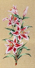 Needlepoint tapestry painted canvas 42.501 - Flowers. 10"x16" GobelinL