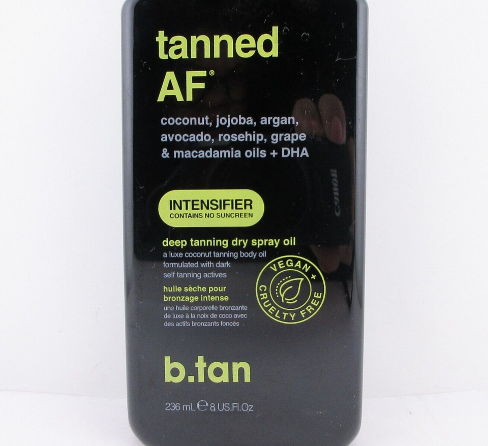 b.tan Tanned AF INTENSIFIER Deep Tanning DRY SPRAY Oil, 8 oz FREE
