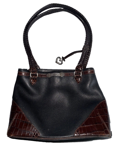 Brighton Black & Brown Leather Handbag Shoulder Bag