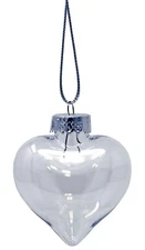 Creative Hobbies Bulk Pack of 24 - Heart Shape Clear Plastic Christmas Orname...