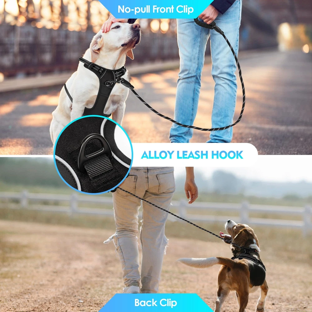 Dog Harness Medium Sized Dog Escape Proof Dog Harness with Lockable Buckle Do...