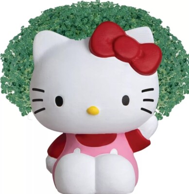 CHIA PET Hello Kitty LIMITED EDITION PAINTED Handmade Decorative Planter NEW