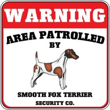 Crossing Sign Warning Area Patrolled Smooth Fox Terrier Dog Security Cross Xing