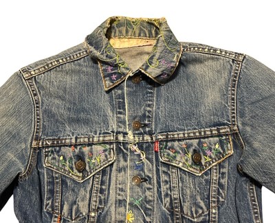 Vintage 70s Levis Denim Type 3 Jacket Jean Repaired Stitched