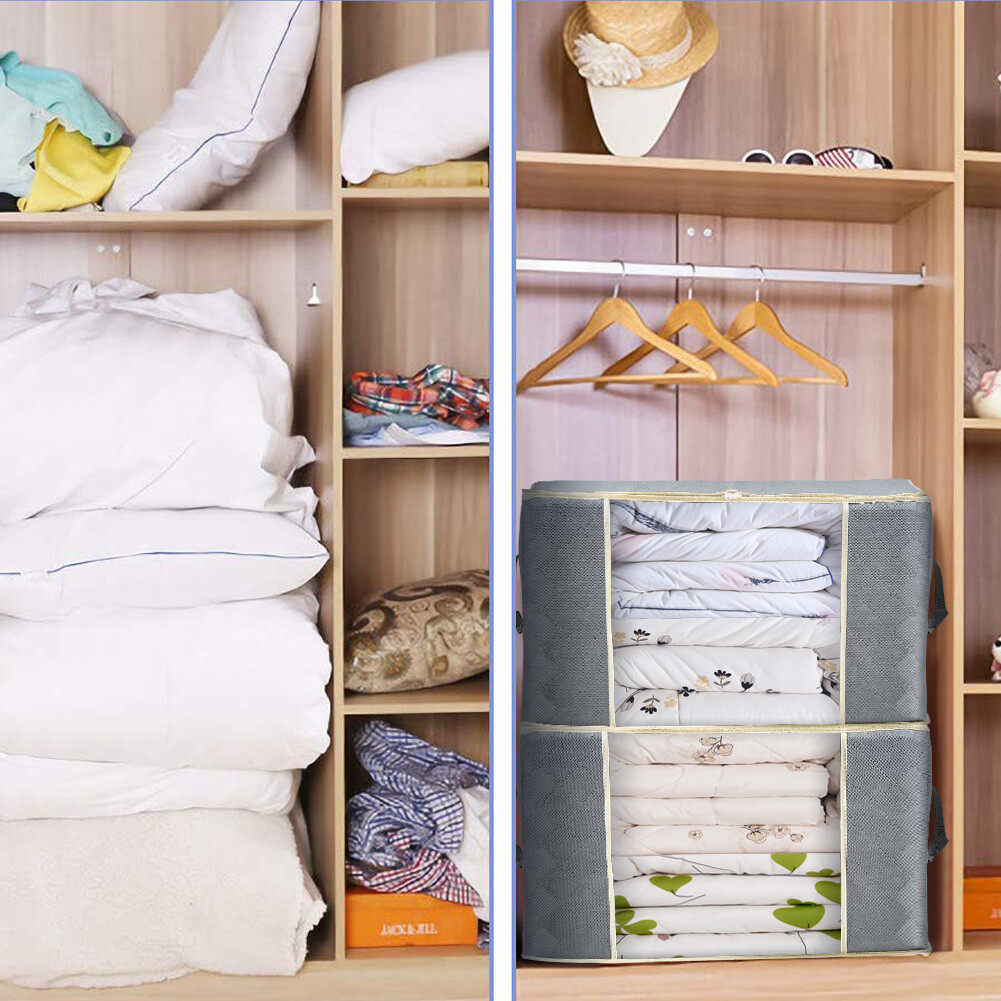 5x 84L Large Size Clothes Storage Bags with Zips Duvet Storage Bag King