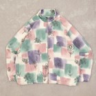 Vintage 90s Patterned Full Zip Fleece M Women's Pink Abstract