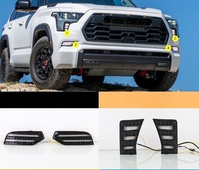 4PCS For 2023-2025 Toyota Sequoia LED Daytime Running Light Bumper Fog Lamp L